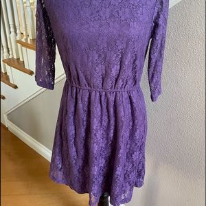 BeBop Purple lace dress size medium 3/4 length sleeve